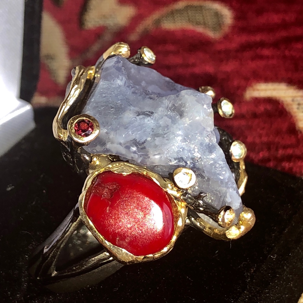 Artistic Chalcedony Sterling Silver Ring